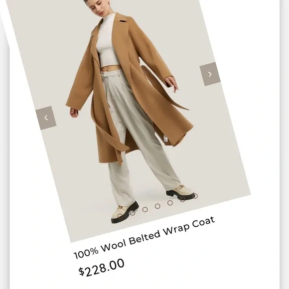 Gentle Herd 100% Wool Belted Wrap Coat - Picture 3 of 5